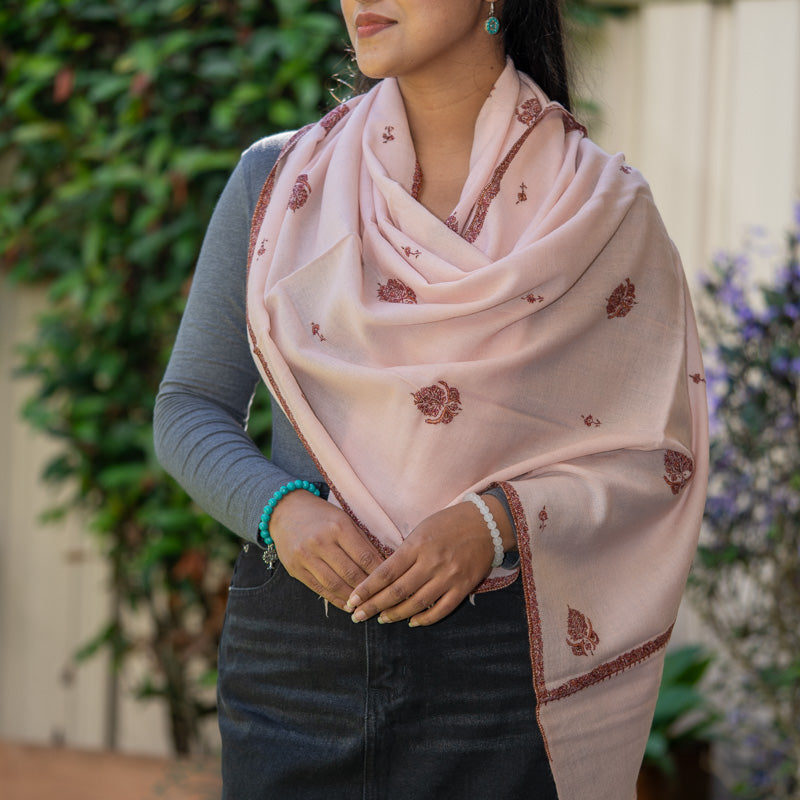 Light Embroidery Pashmina Shawl for every day use.