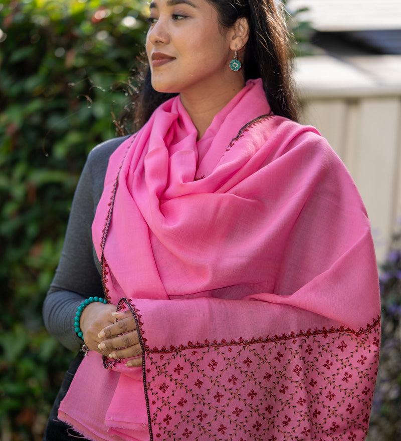 Hand Embroidered Pashmina Shawl for uplifting your fashion wear.