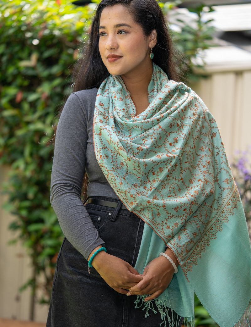 Embroidered Pashmina Shawl - Himalayas Shop