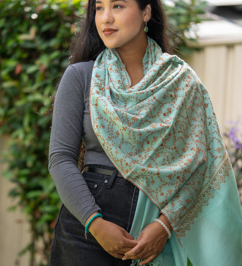 Embroidered Pashmina Shawl - Himalayas Shop