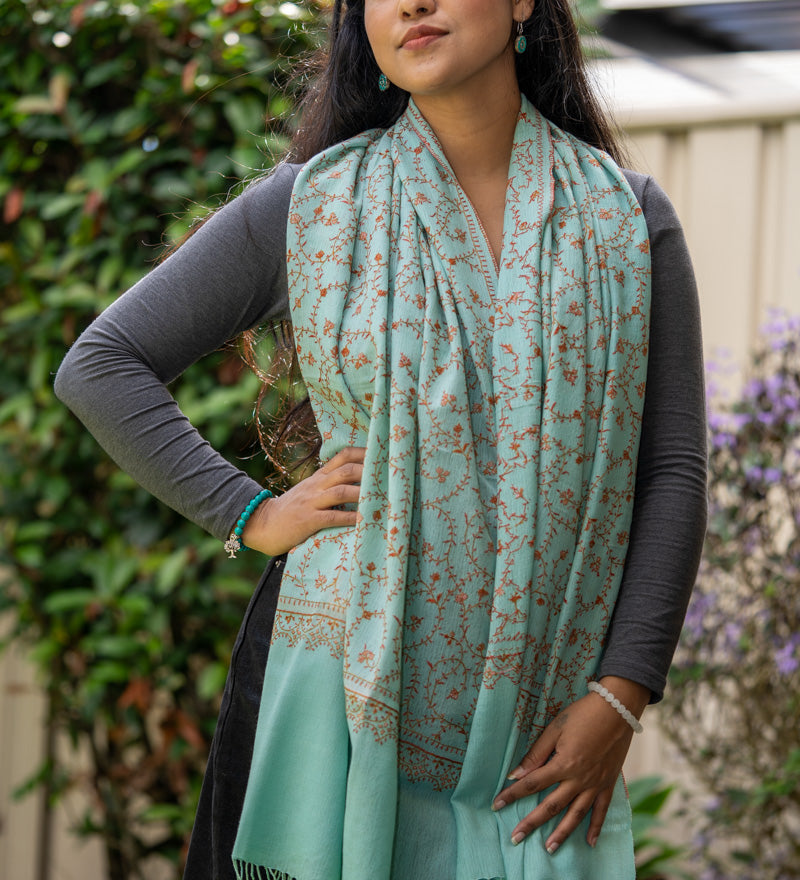 Embroidered Pashmina Shawl - Himalayas Shop