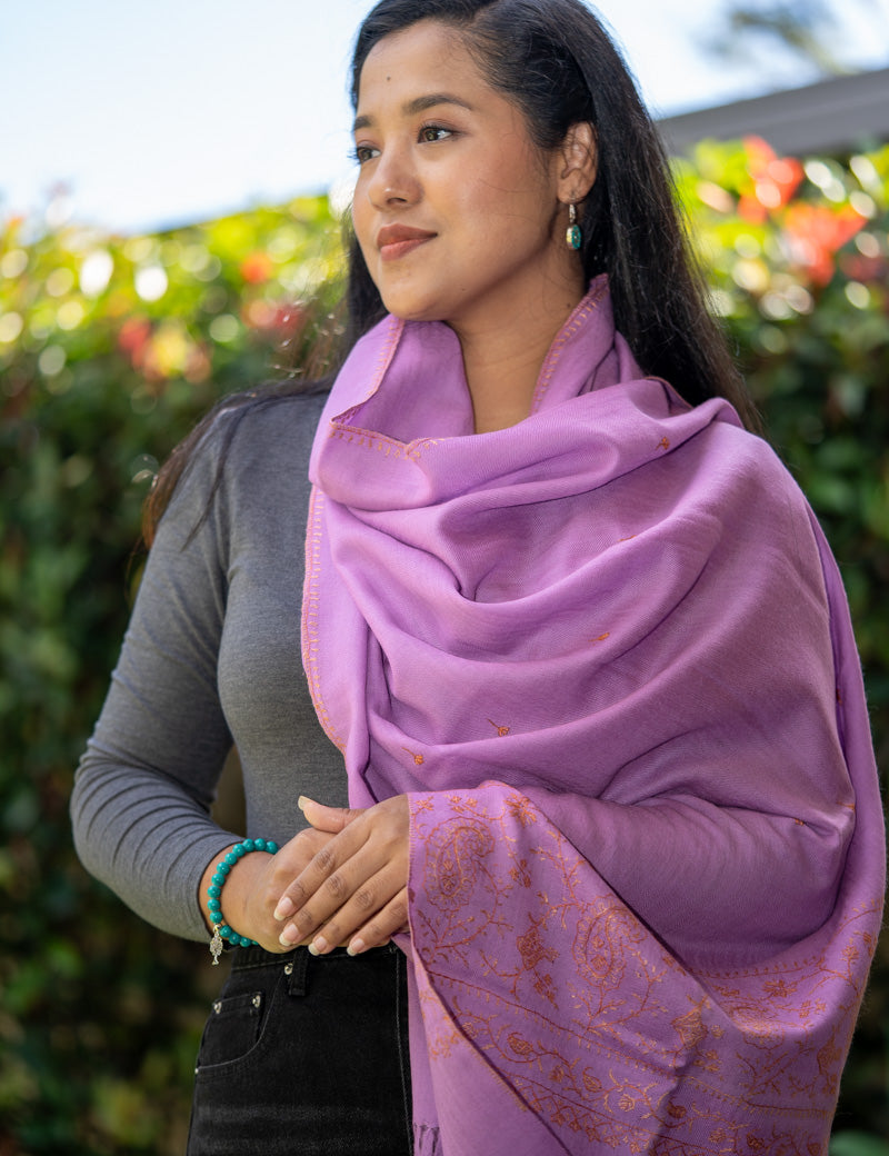 Embroidered Pashmina Shawl - Handwoven shawl