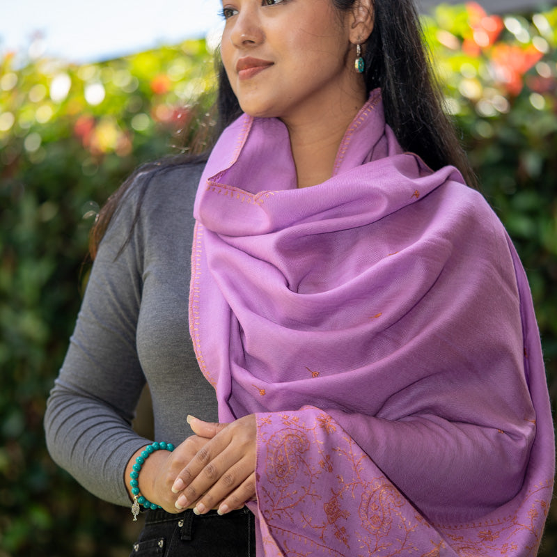 Embroidered Pashmina Shawl - Handwoven shawl