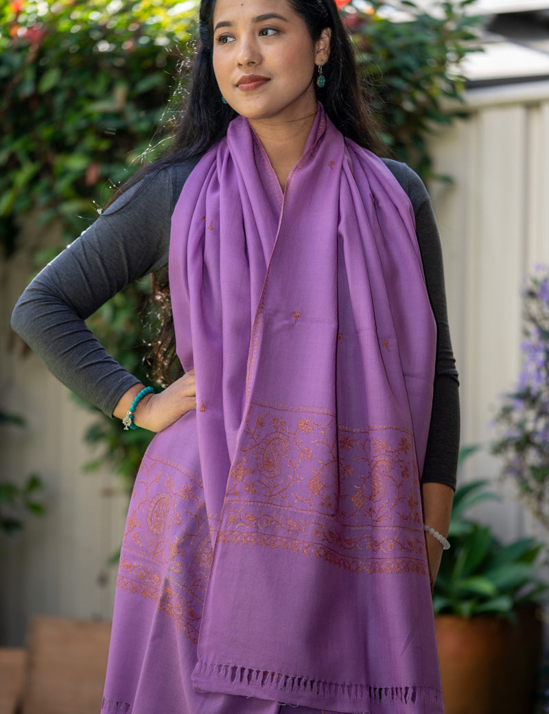 Embroidered Pashmina Shawl - Handwoven shawl