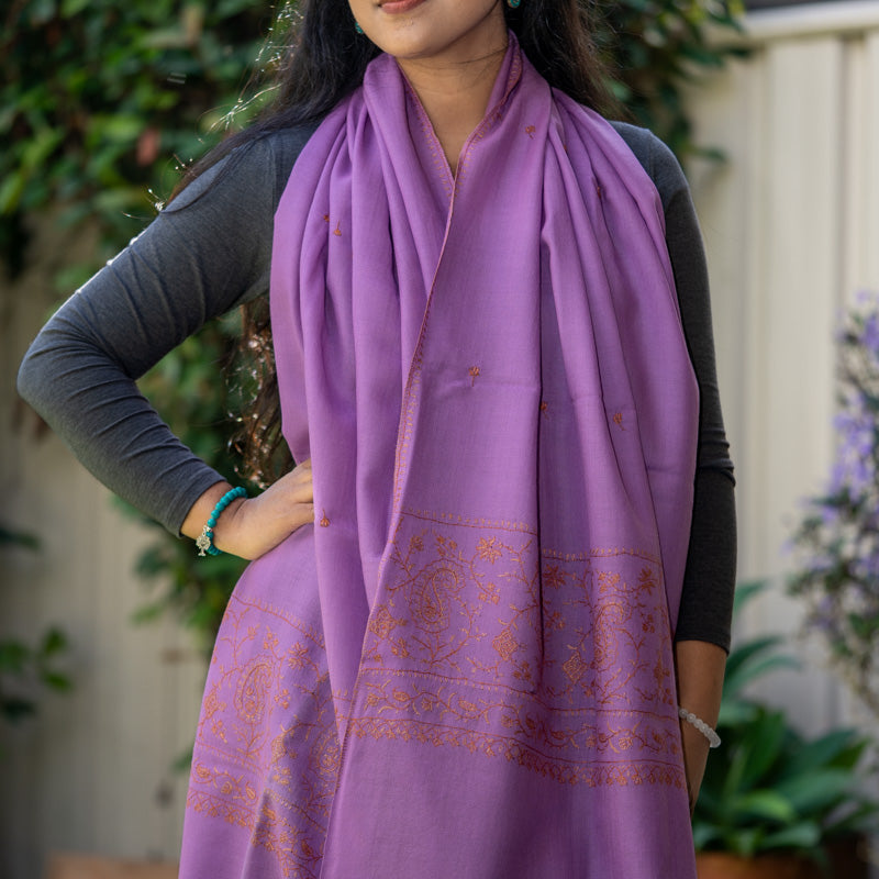 Embroidered Pashmina Shawl - Handwoven shawl