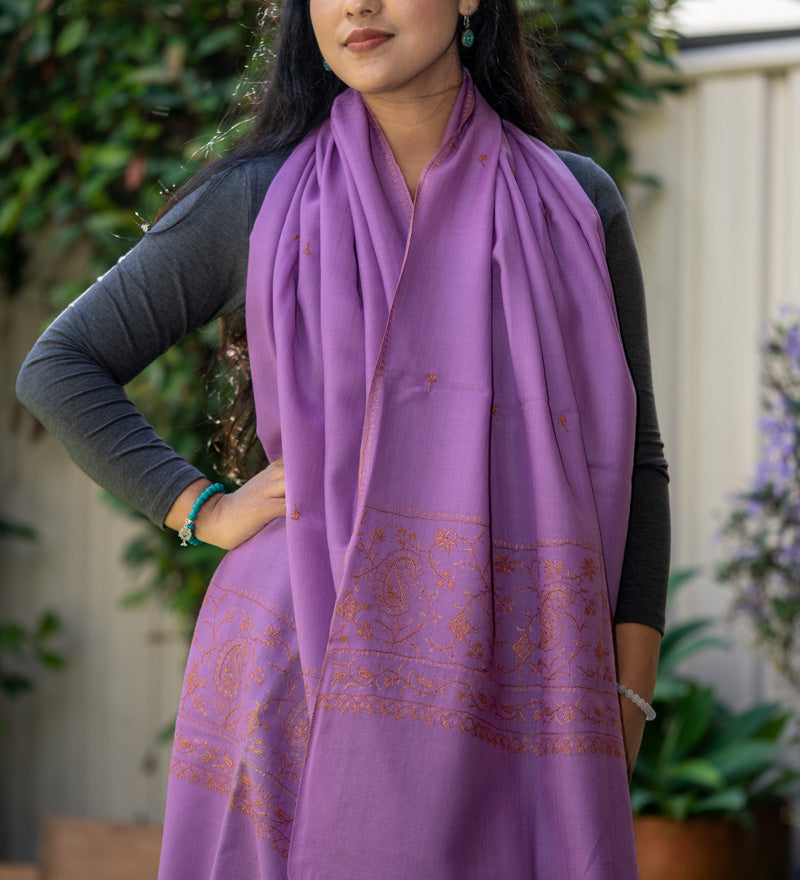 Embroidered Pashmina Shawl - Handwoven shawl