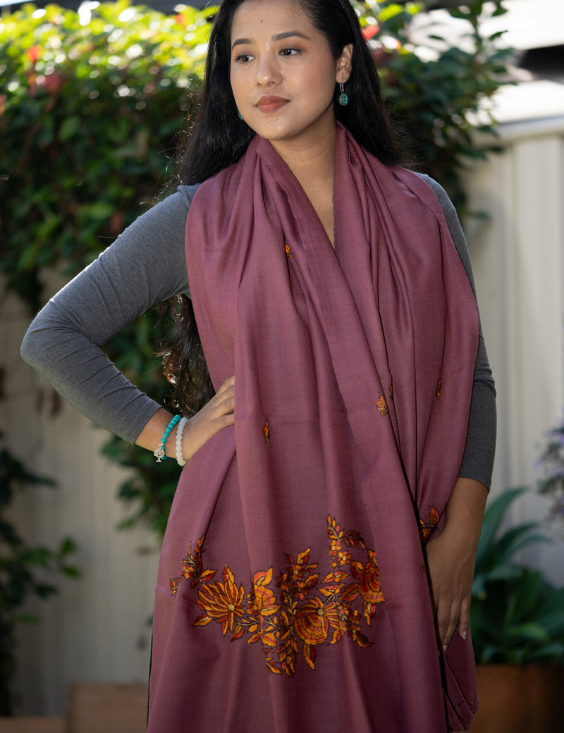 Embroidered Pashmina Shawl - Himalayas Shop