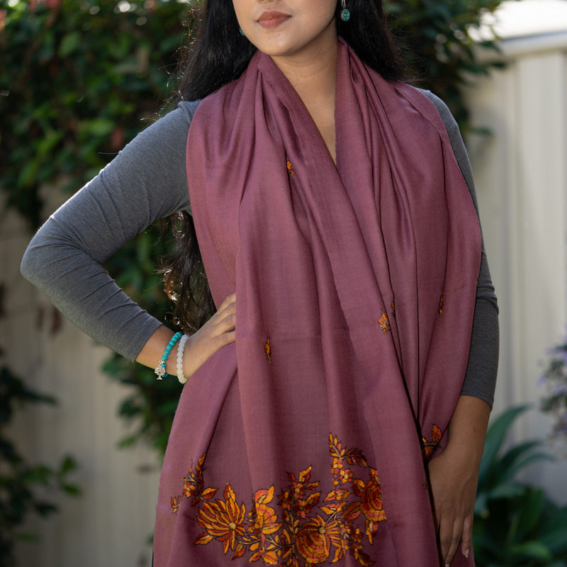 Embroidered Pashmina Shawl - Himalayas Shop