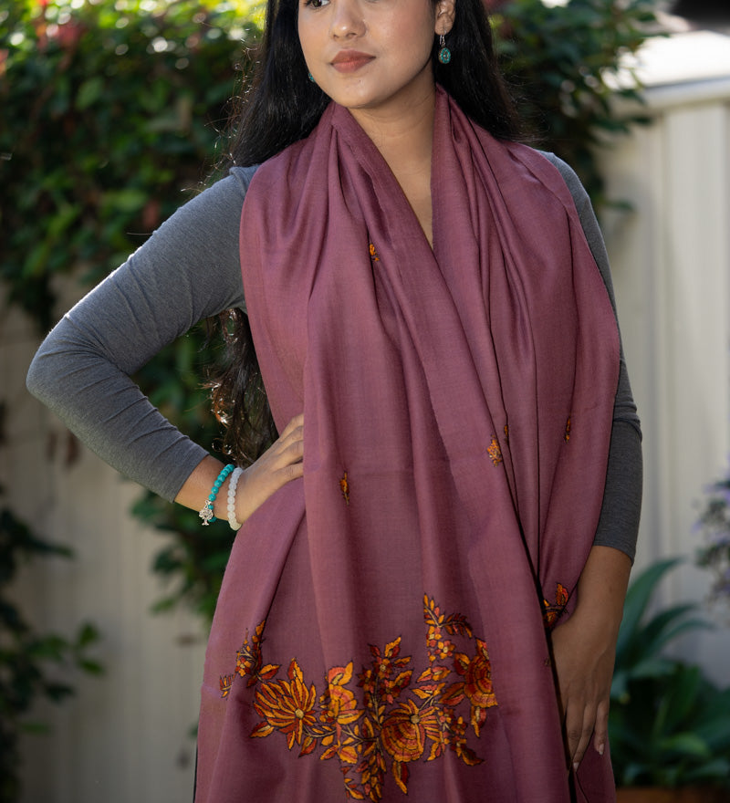 Embroidered Pashmina Shawl - Himalayas Shop