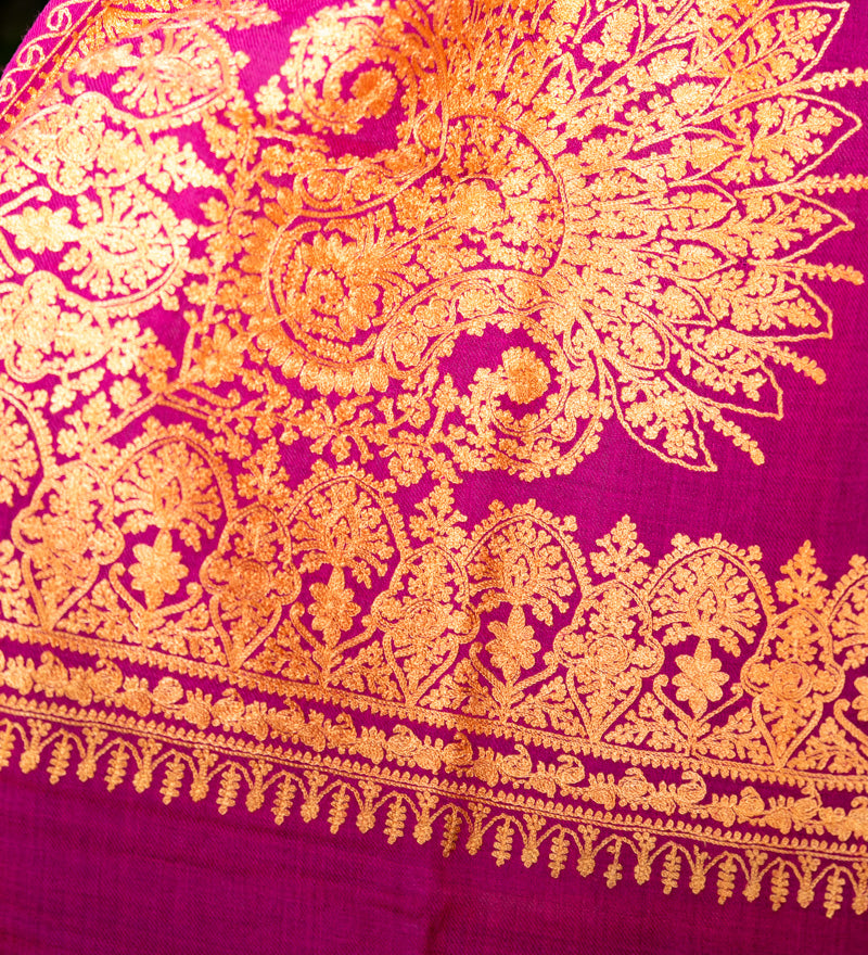 Heavy Embroidered Pashmina Shawl - Shop now.