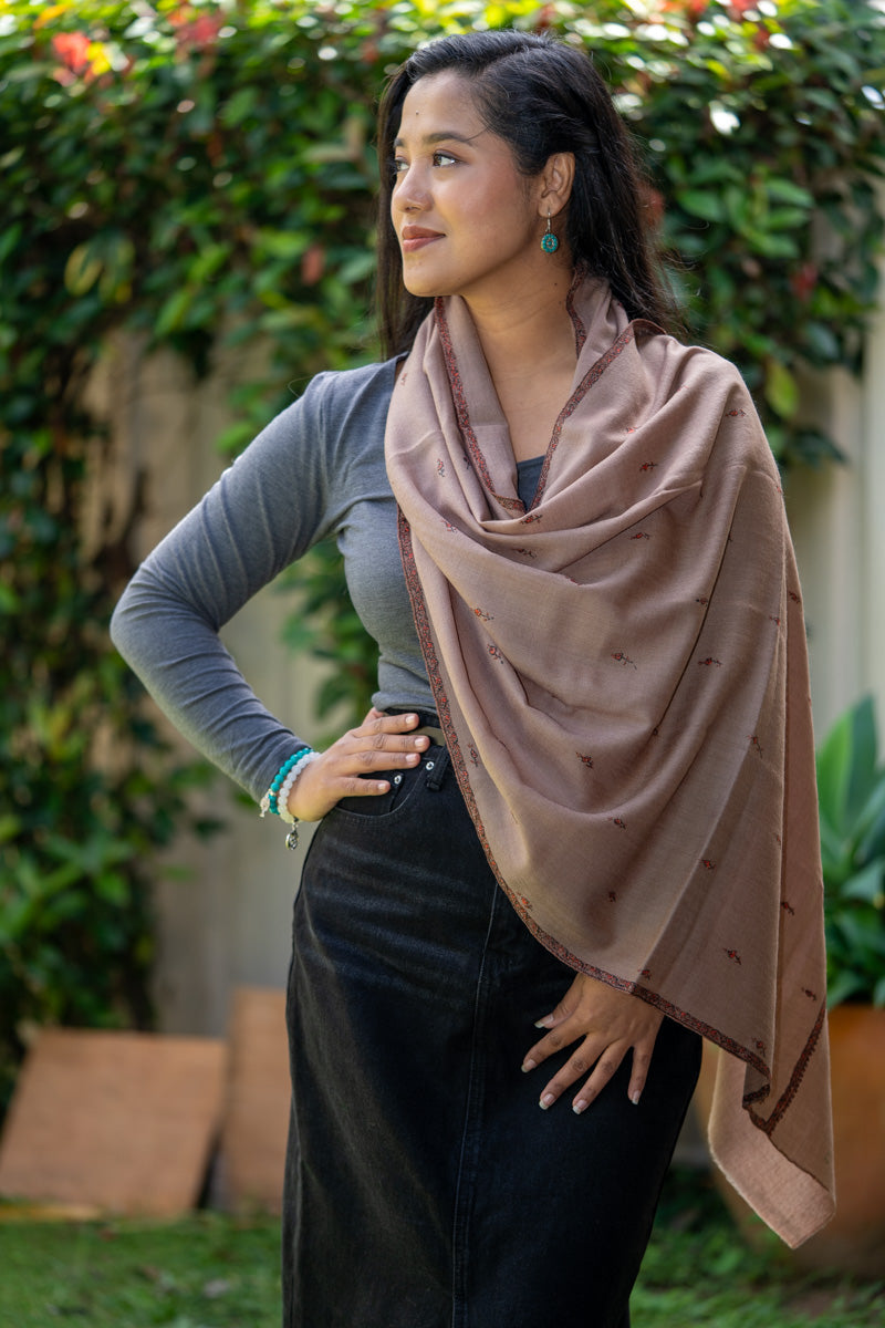 Light Embroidery Pashmina Shawl - Shop Now