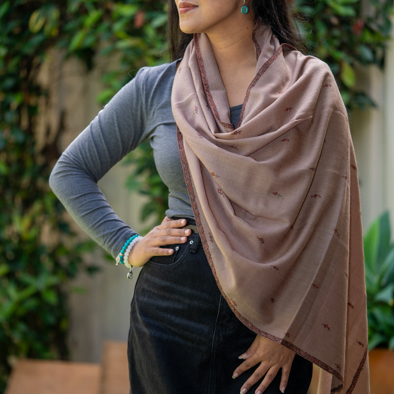 Light Embroidery Pashmina Shawl - Shop Now