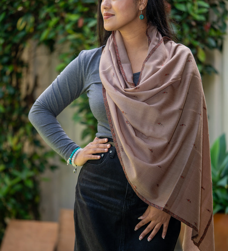 Light Embroidery Pashmina Shawl - Shop Now