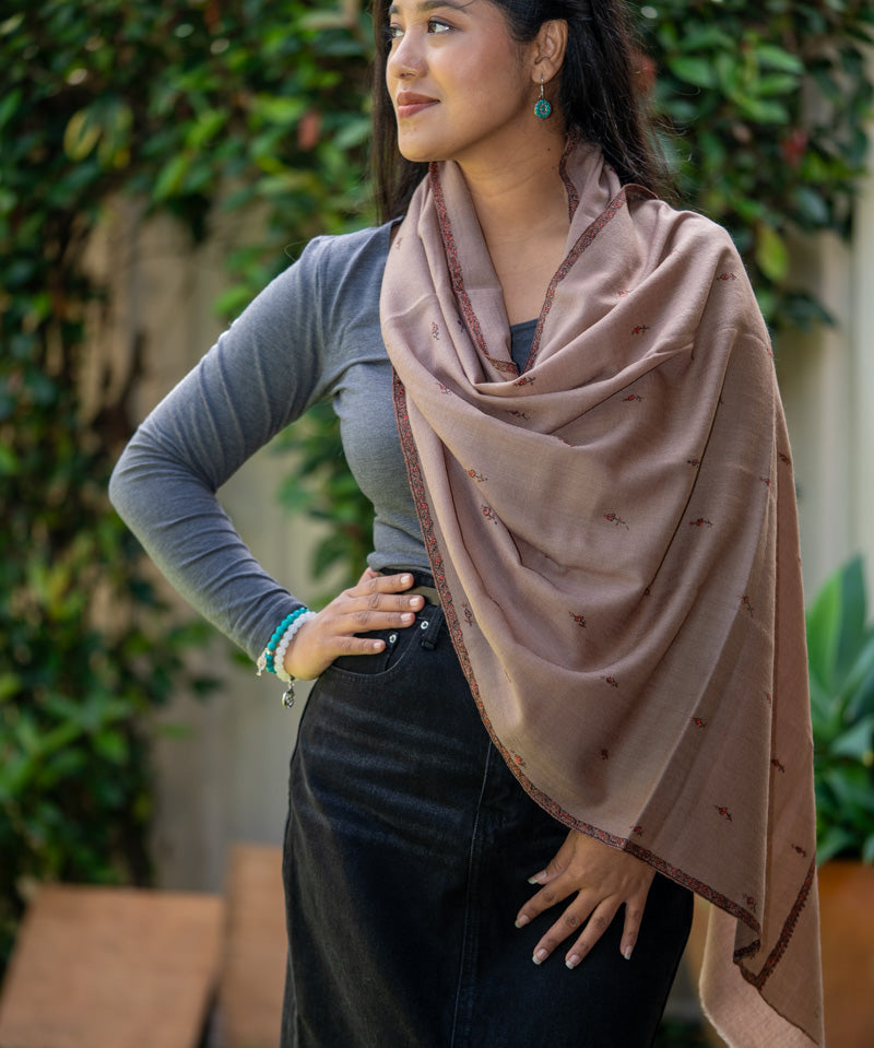 Light Embroidery Pashmina Shawl - Shop Now