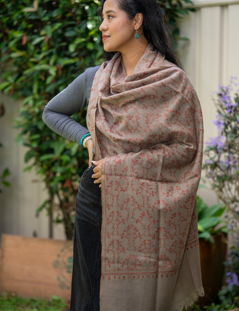 Light Embroidery Pashmina Shawl - Shop Now