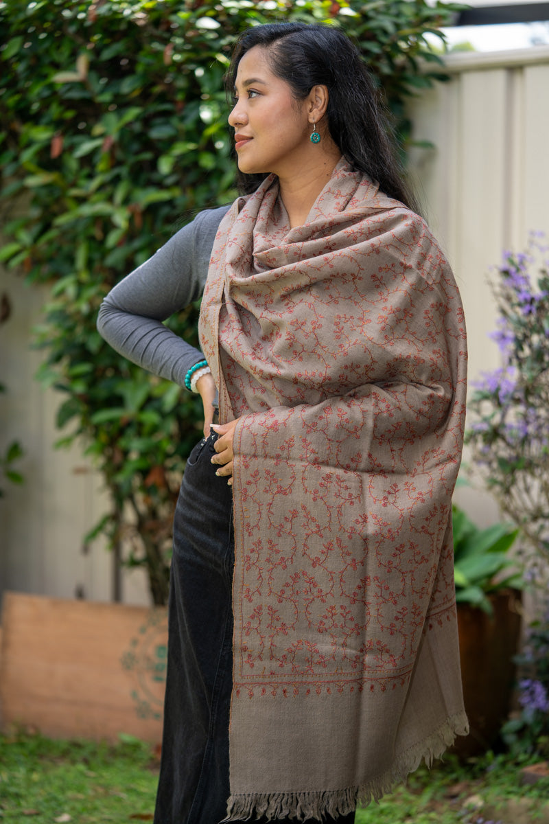 Light Embroidery Pashmina Shawl - Shop Now