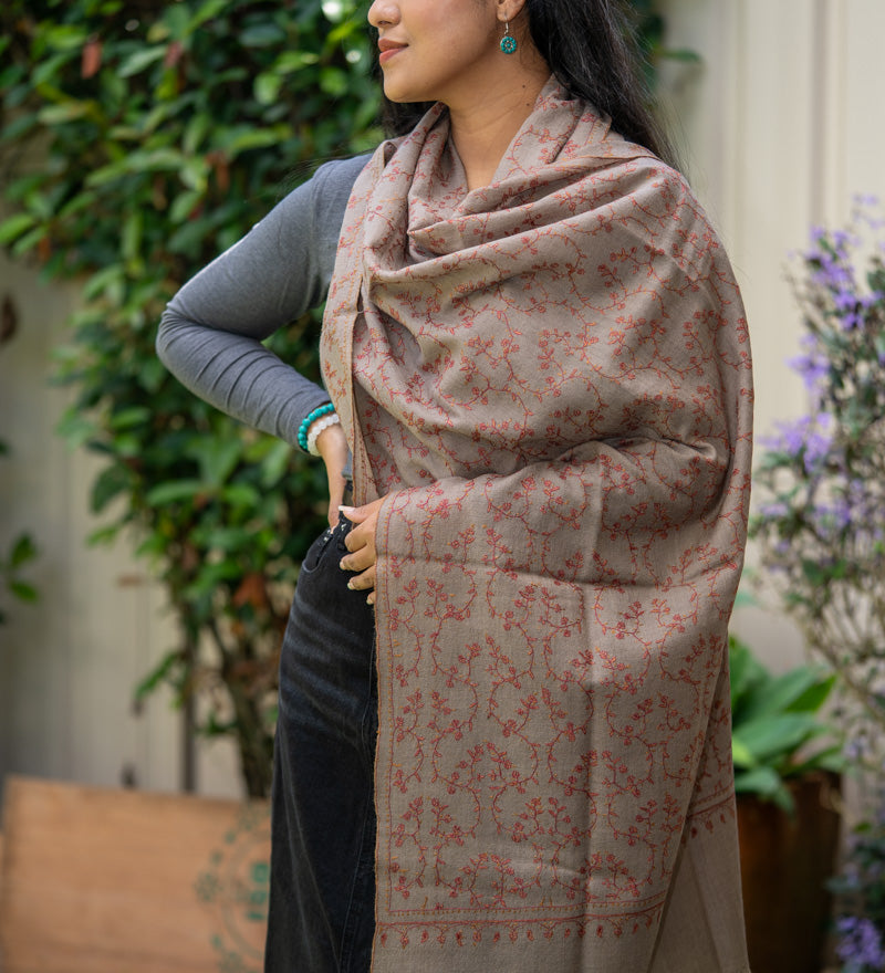 Light Embroidery Pashmina Shawl - Shop Now