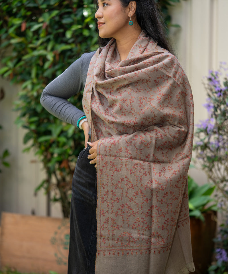 Light Embroidery Pashmina Shawl - Shop Now