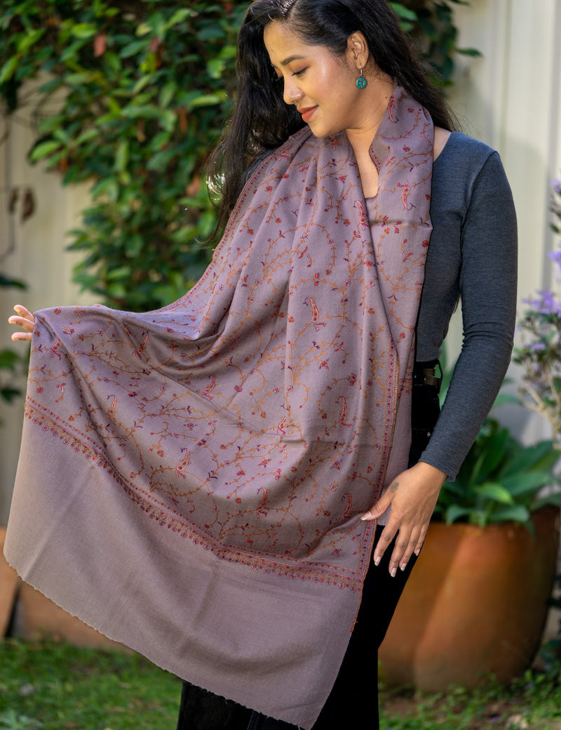 Embroidery Pashmina  - Authentic cashmere Shawl