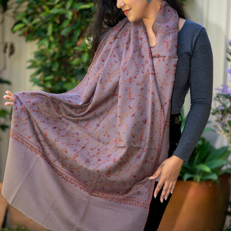 Embroidery Pashmina  - Authentic cashmere Shawl