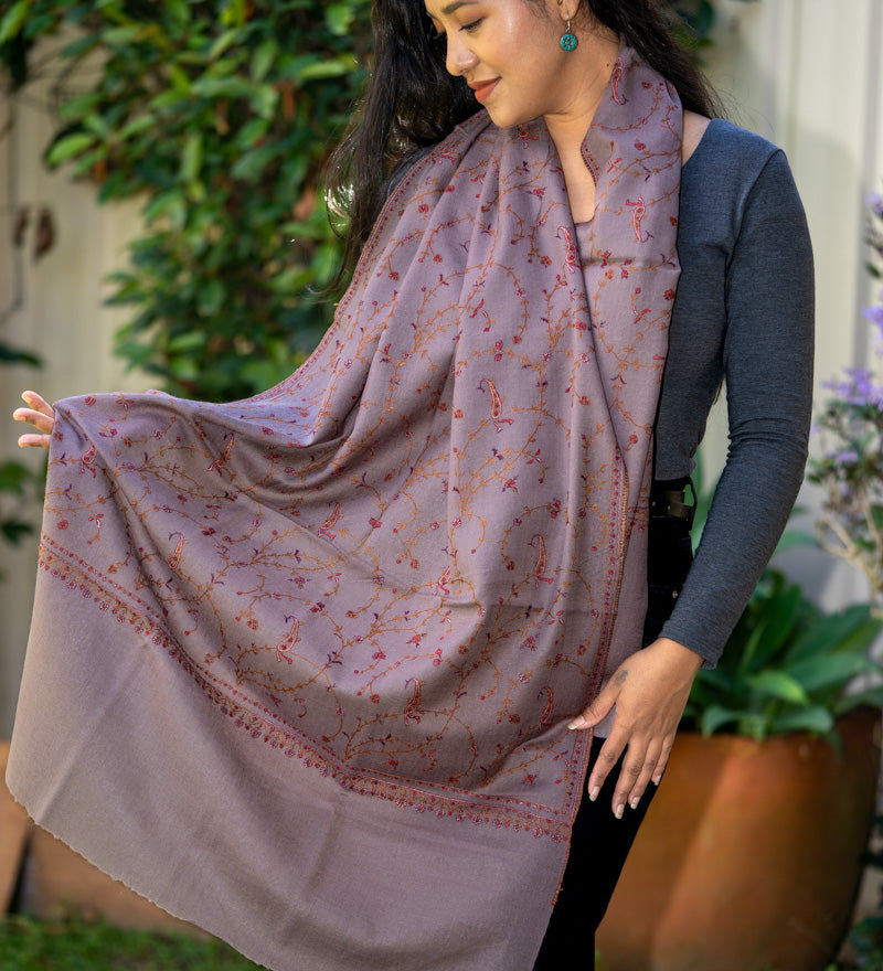 Embroidery Pashmina  - Authentic cashmere Shawl