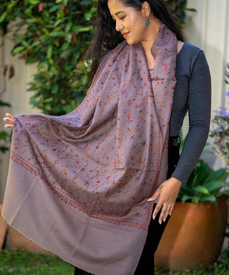 Embroidery Pashmina  - Authentic cashmere Shawl