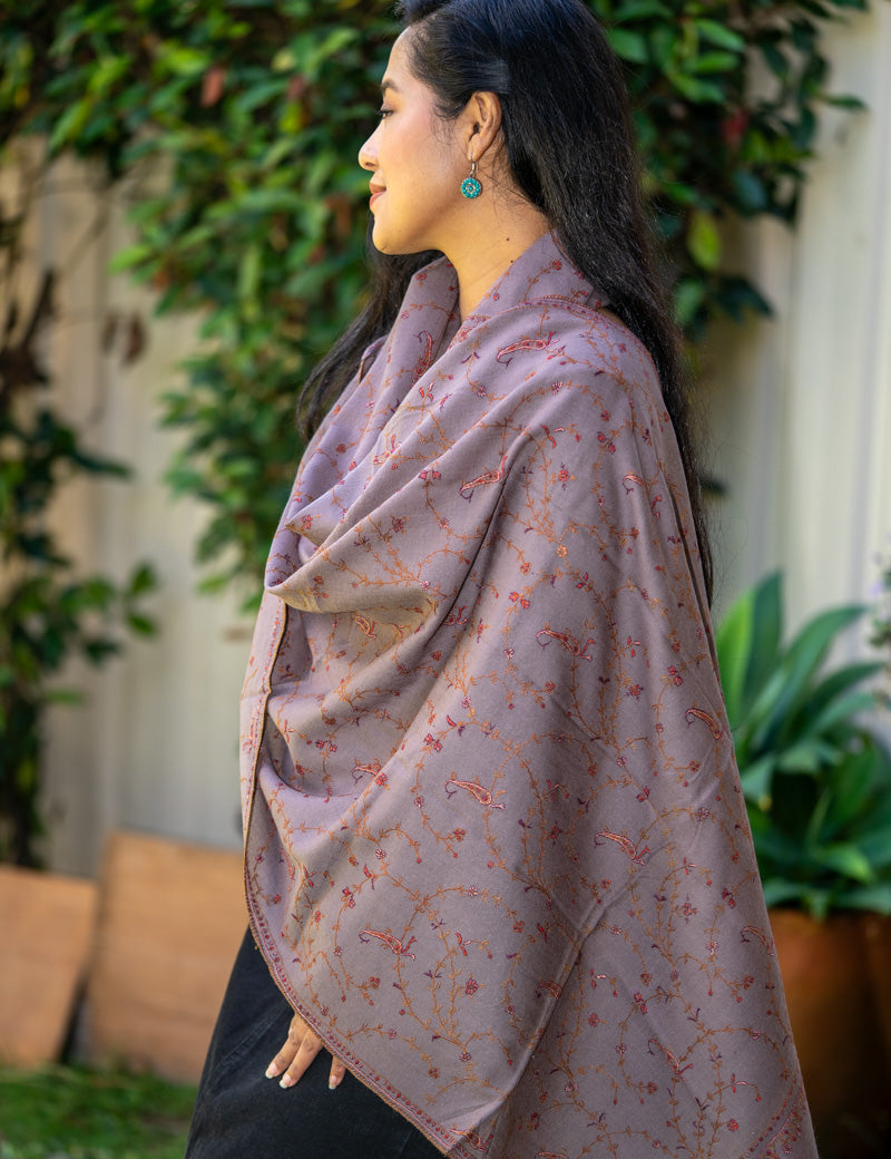 Embroidery Pashmina  - Authentic cashmere Shawl