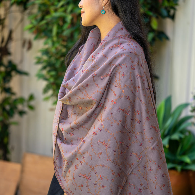 Embroidery Pashmina  - Authentic cashmere Shawl