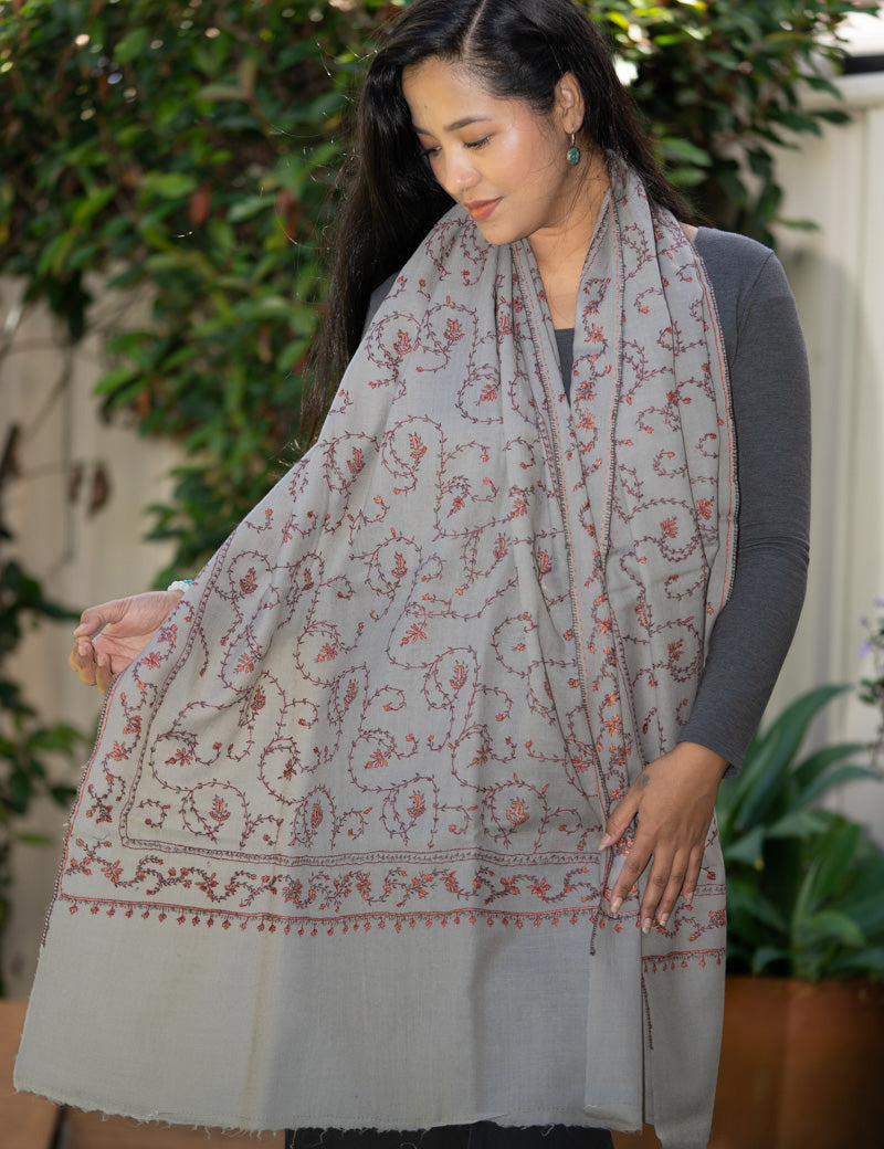 Light Embroidered Pashmina Shawl - Himalayas Shop