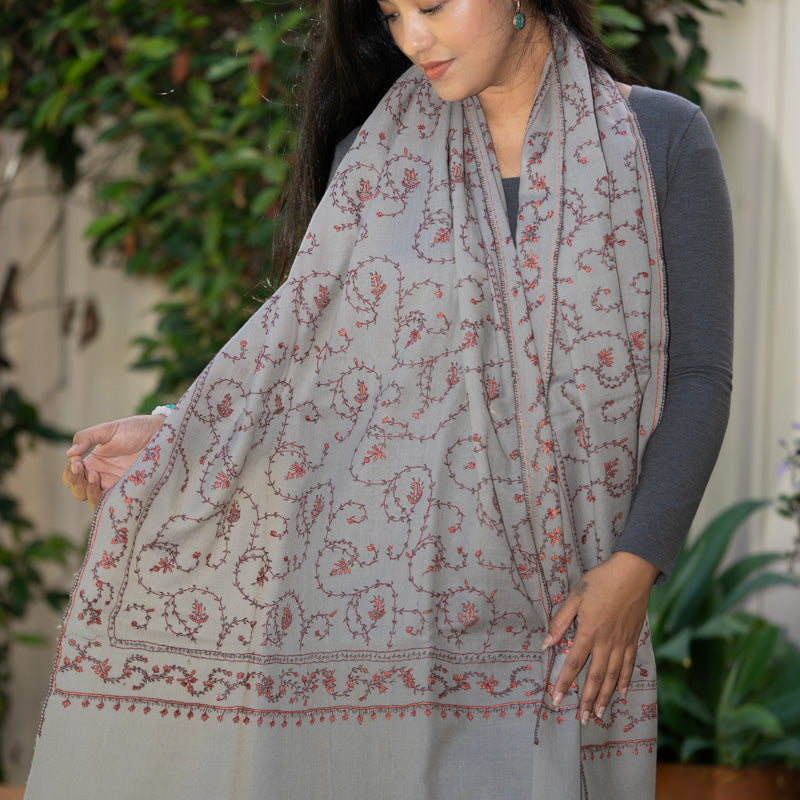 Light Embroidered Pashmina Shawl - Himalayas Shop