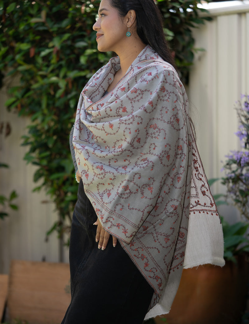 Light Embroidered Pashmina Shawl - Himalayas Shop