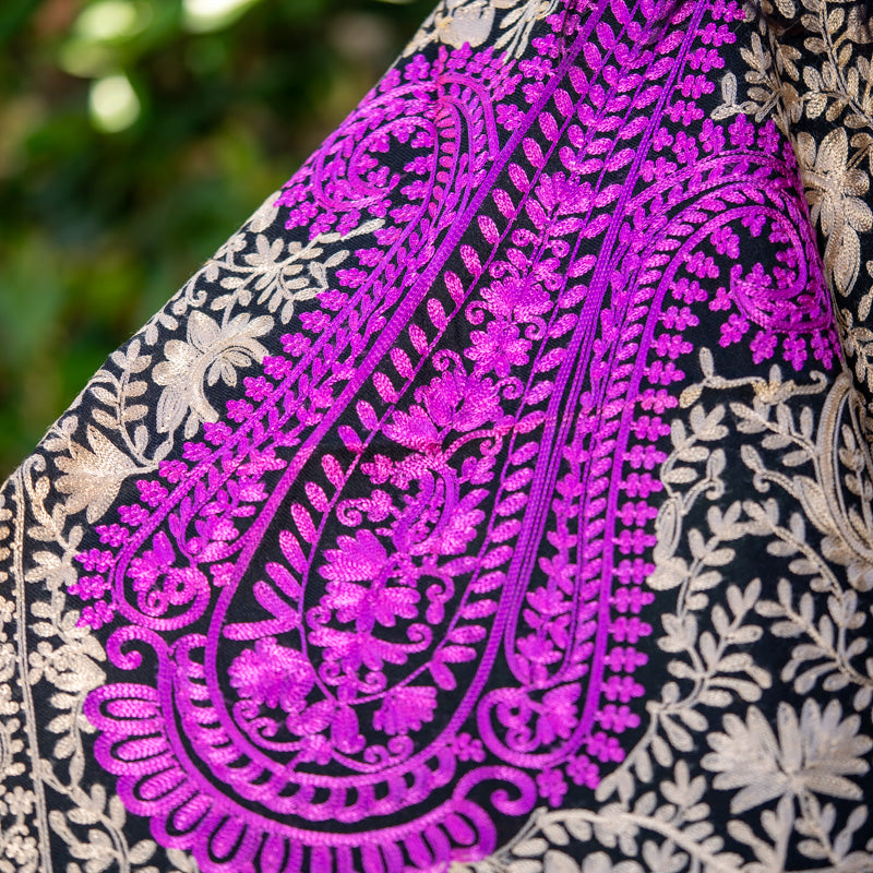 Heavy Embroidered Pashmina Shawl - Made with 100% authentic Cashmere