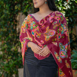 Heavy Embroidered Pashmina Shawl made with 100% cashmere.