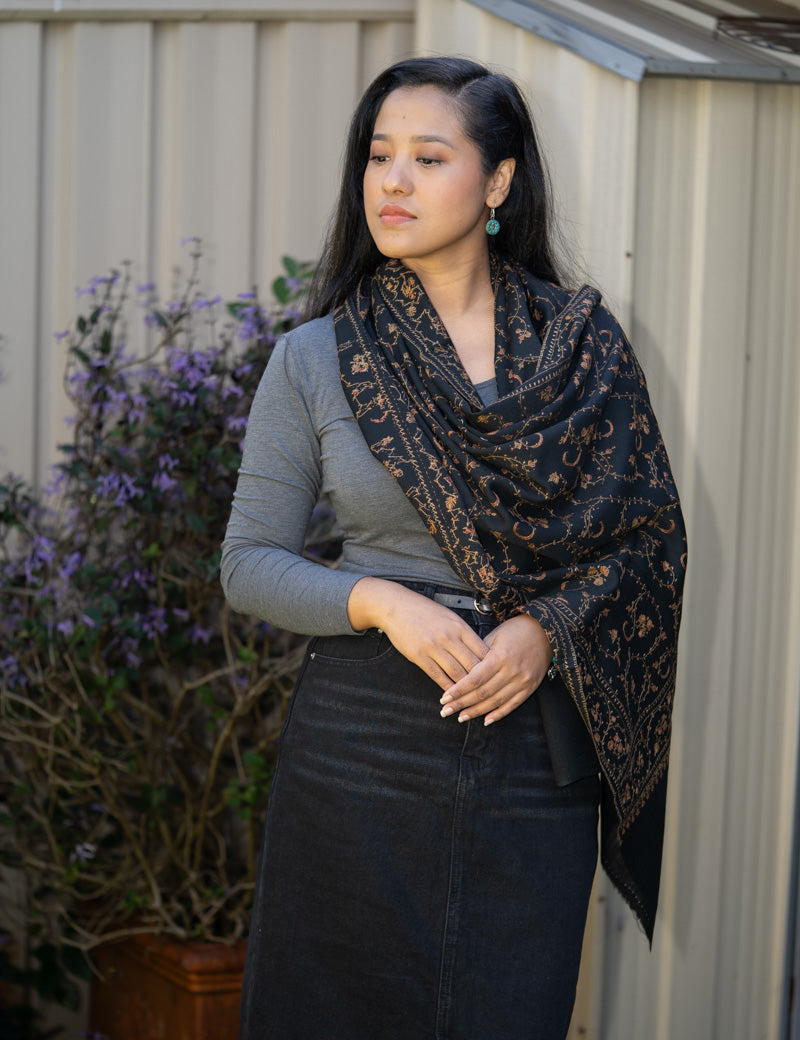 Embroidery Pashmina Shawl - Handwoven shawl for everyday wear.