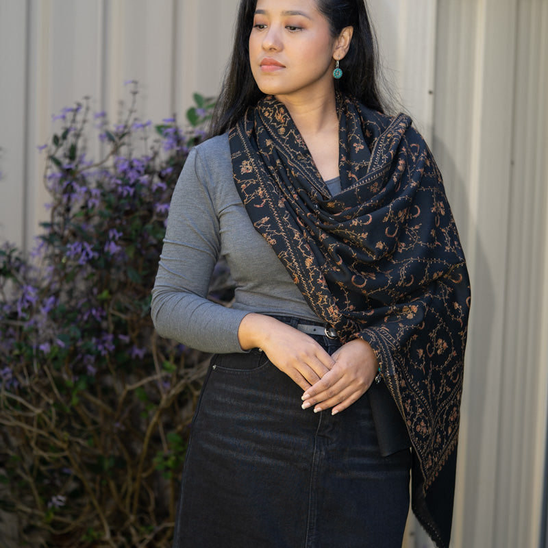 Embroidery Pashmina Shawl - Handwoven shawl for everyday wear.