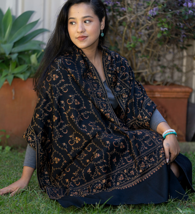 Embroidery Pashmina Shawl - Handwoven shawl for everyday wear.