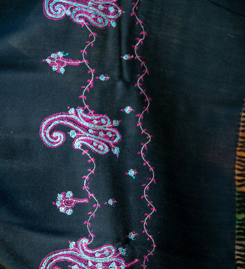 Light Embroidered Pashmina Shawl - handwoven shawl