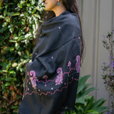 Light Embroidered Pashmina Shawl - handwoven shawl