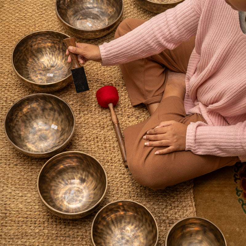  Full Moon Set of 7 Singing Bowls - Tibetan Sound Healing Bowl 