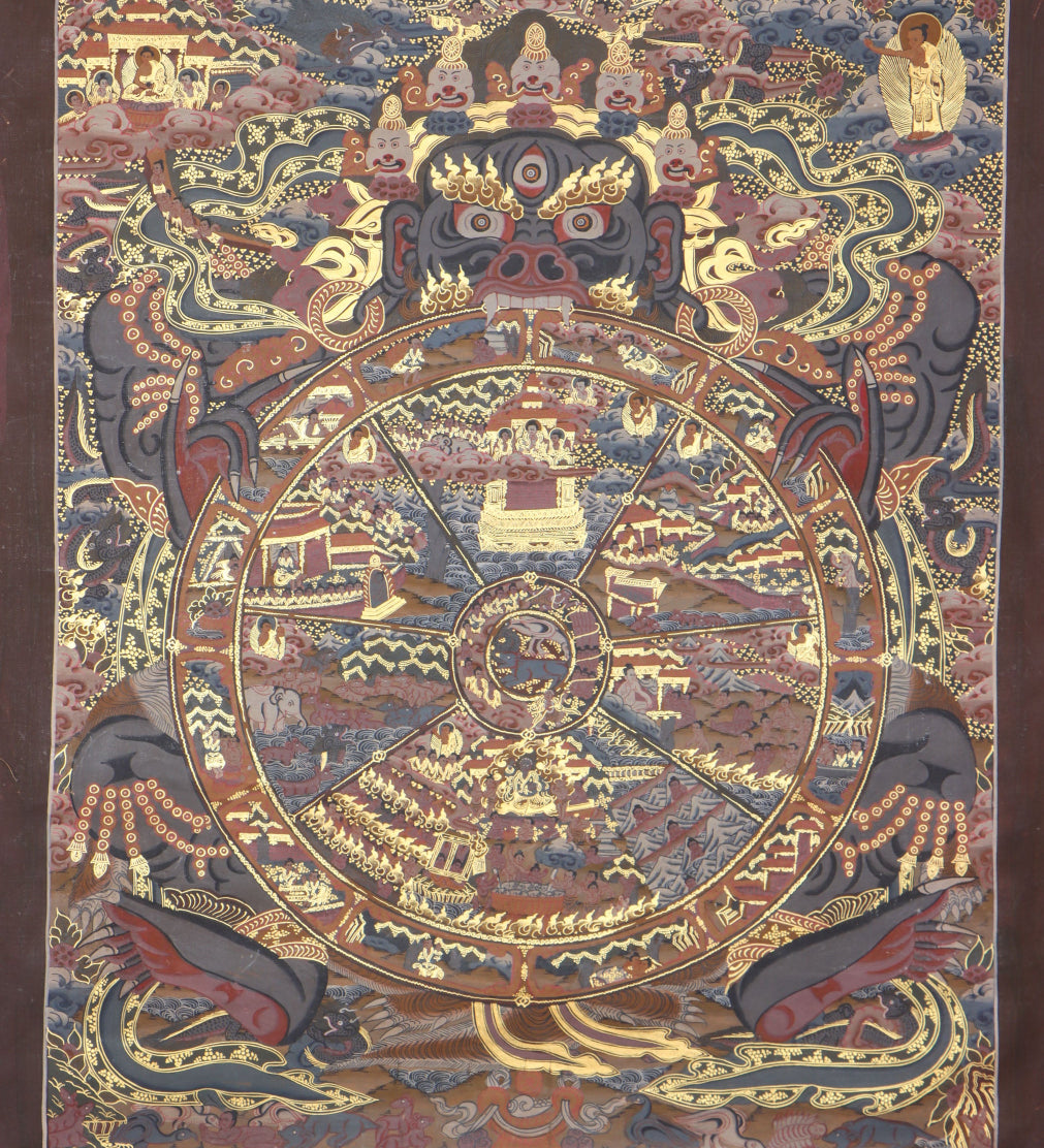 Wheel of Life Thangka for meditation and spirituality.