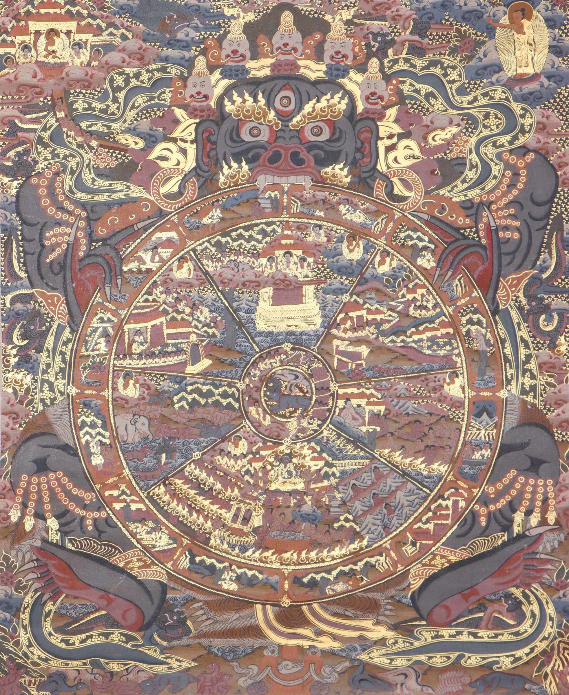 Wheel of Life Thangka for meditation and spirituality.