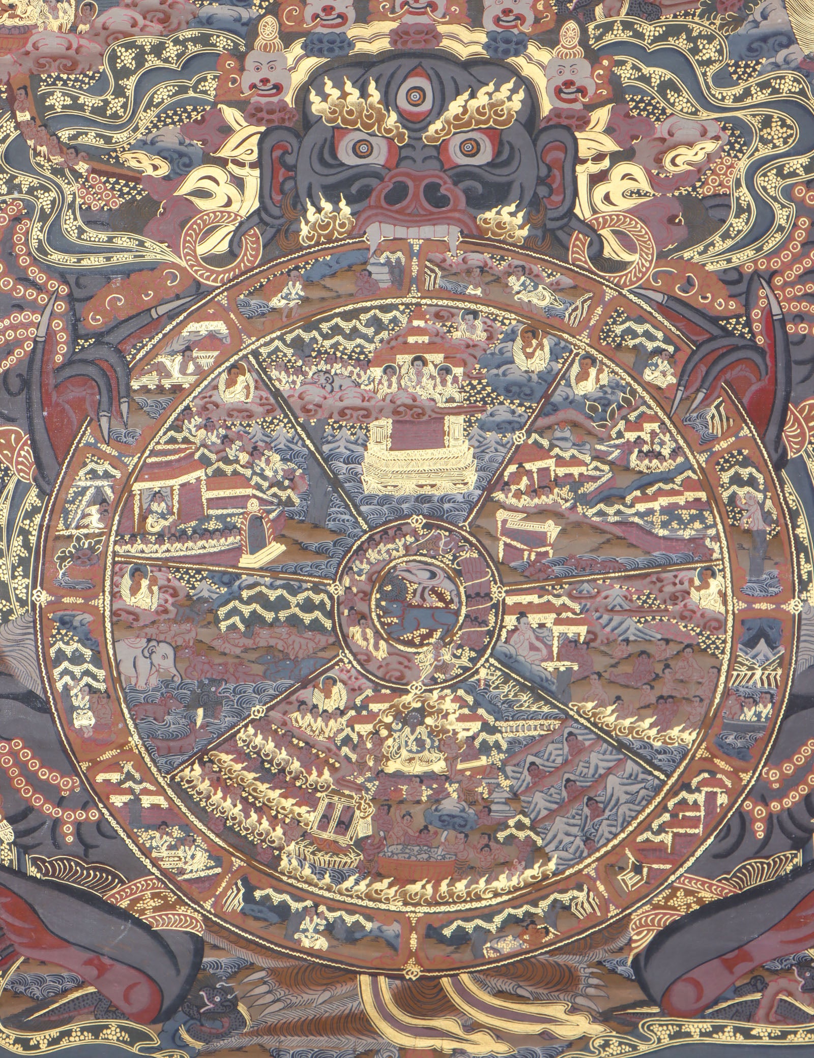 Wheel of Life Thangka for meditation and spirituality.