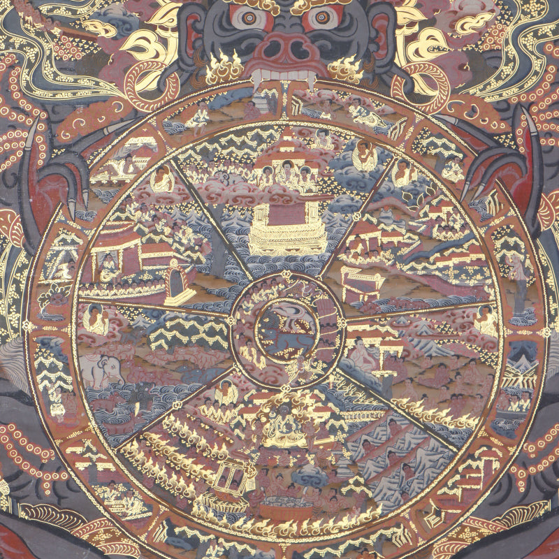 Wheel of Life Thangka for meditation and spirituality.