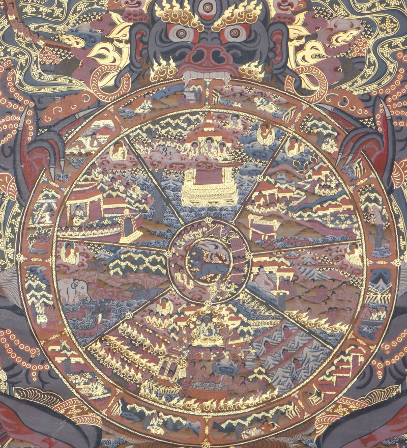 Wheel of Life Thangka for meditation and spirituality.