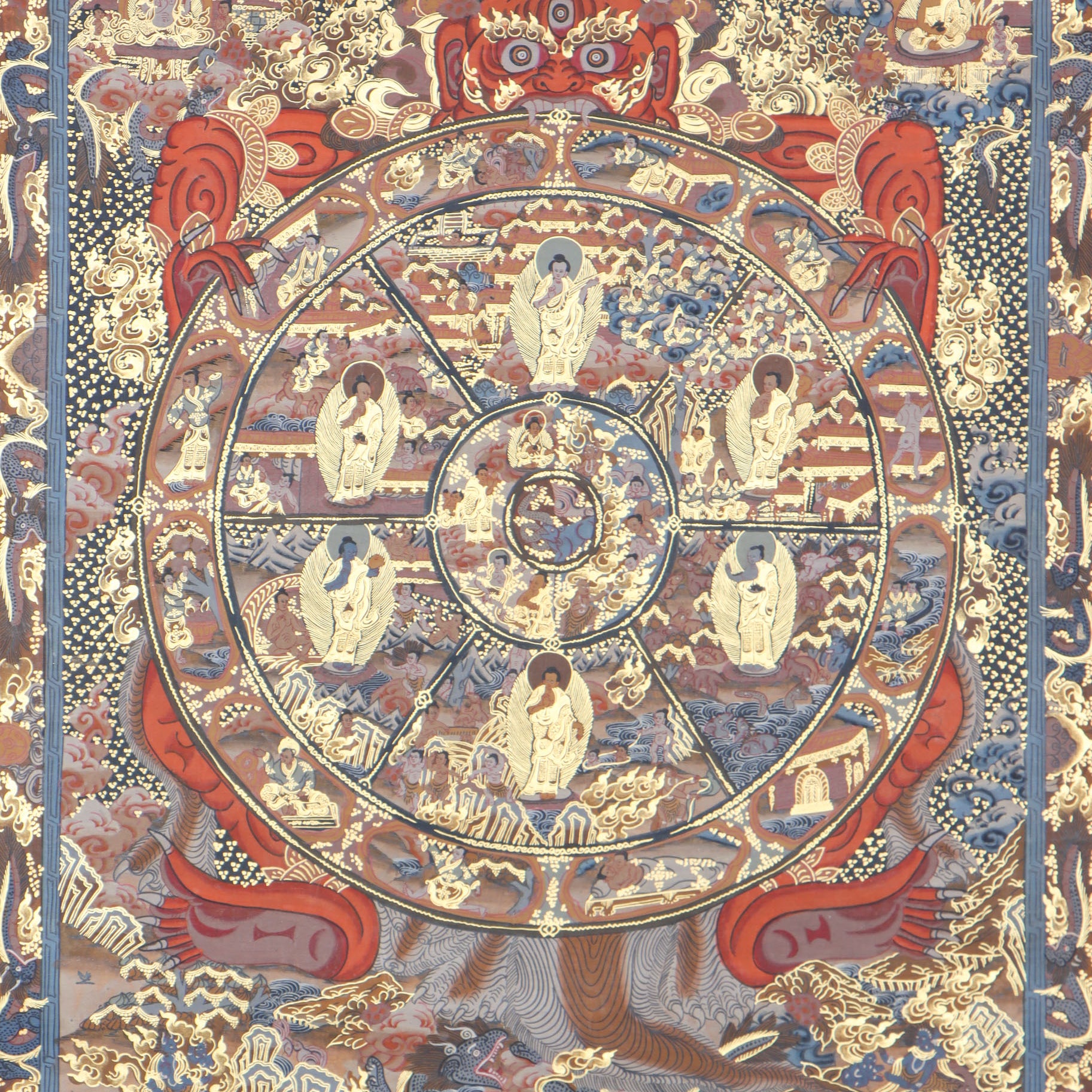 Wheel of Life Thangka provides an effective tool for spiritual contemplation and understanding.