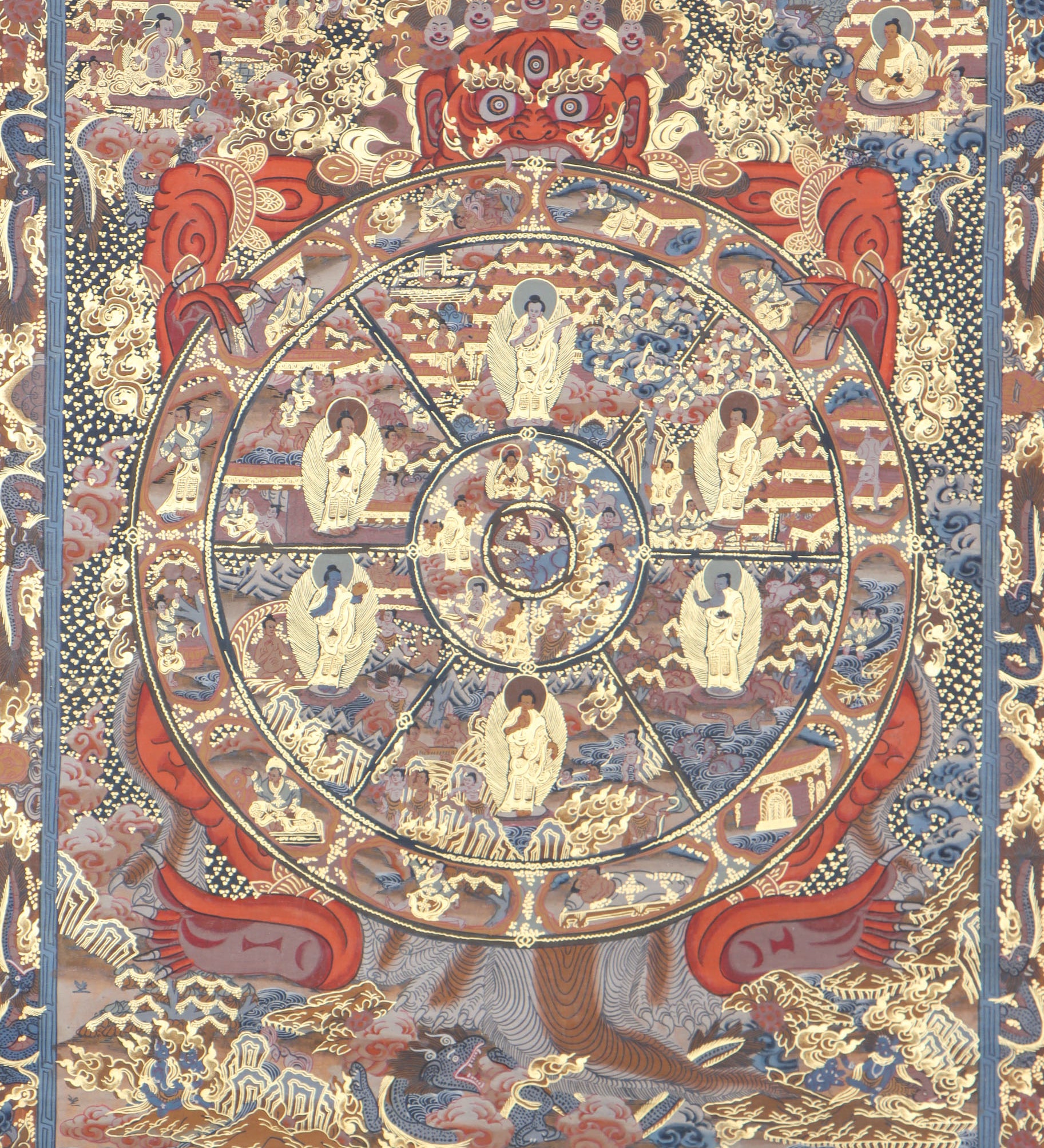 Wheel of Life Thangka provides an effective tool for spiritual contemplation and understanding.