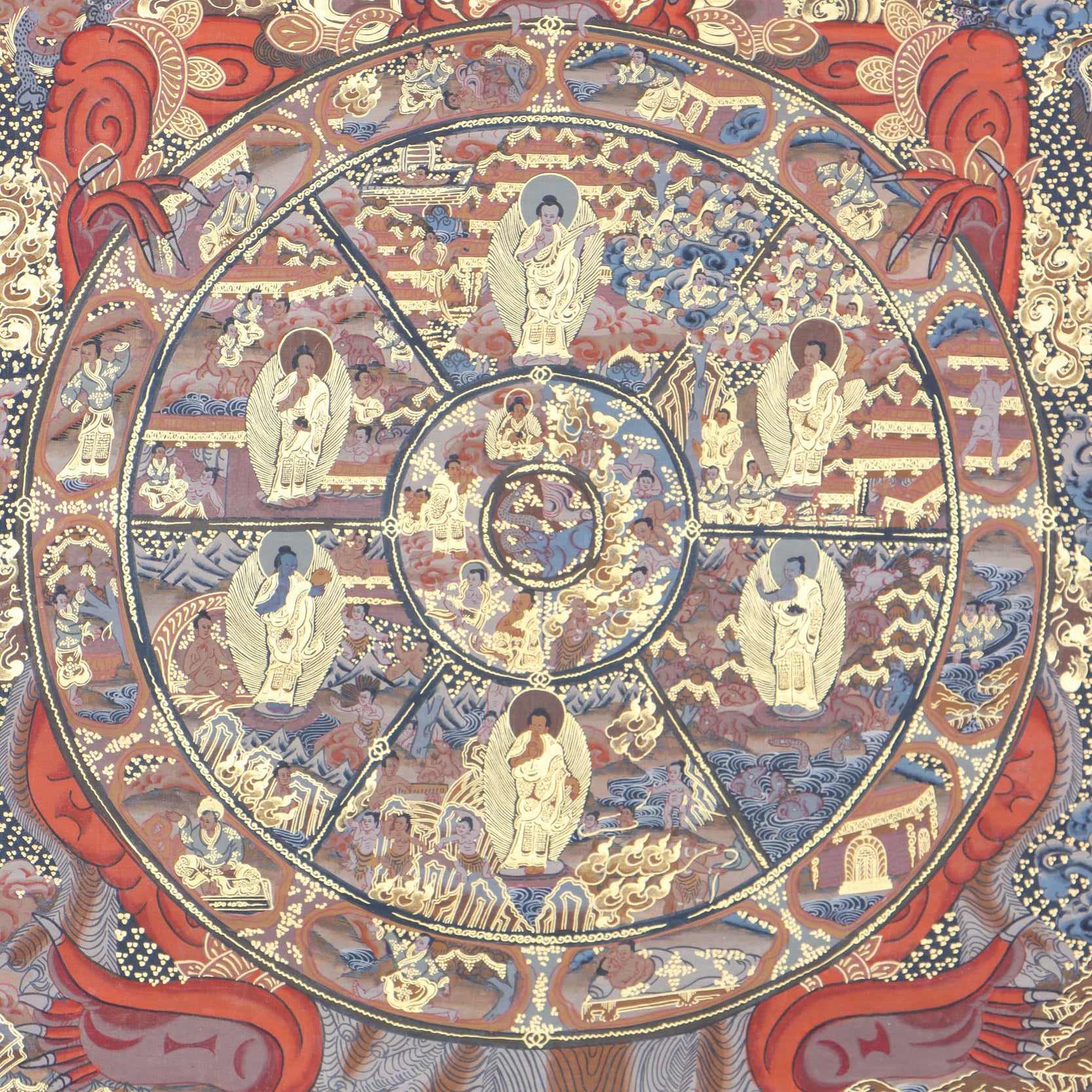 Wheel of Life Thangka provides an effective tool for spiritual contemplation and understanding.