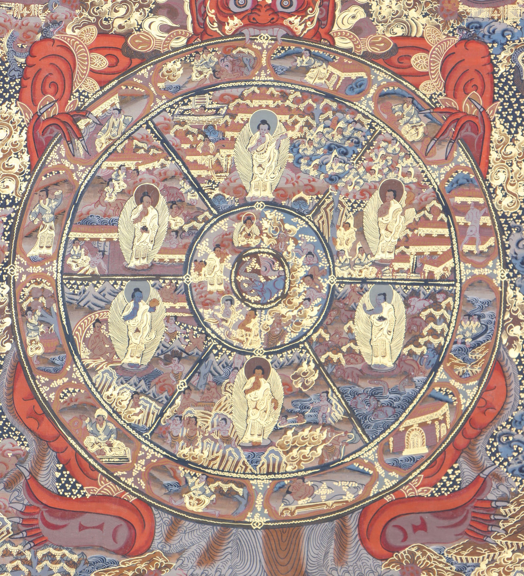 Wheel of Life Thangka provides an effective tool for spiritual contemplation and understanding.