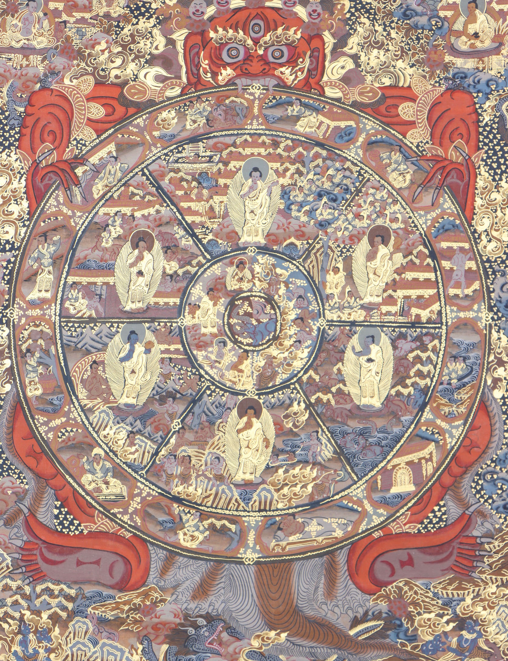 Wheel of Life Thangka provides an effective tool for spiritual contemplation and understanding.