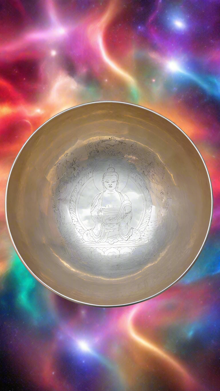 Amitabha Buddha Carved Singing Bowl - Sound Healing Bowl